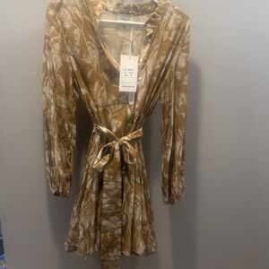 Floral Orange Button-Up Dress